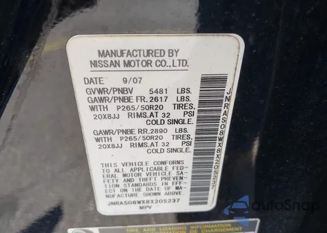 2008 Infiniti Fx35 z USA, uszkodzony, nr VIN JNRAS08WX8X205237